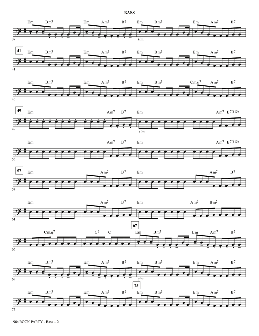 90s Rock Party - Bass 90s Rock Party - Bass Choir scores gallery preview page 2