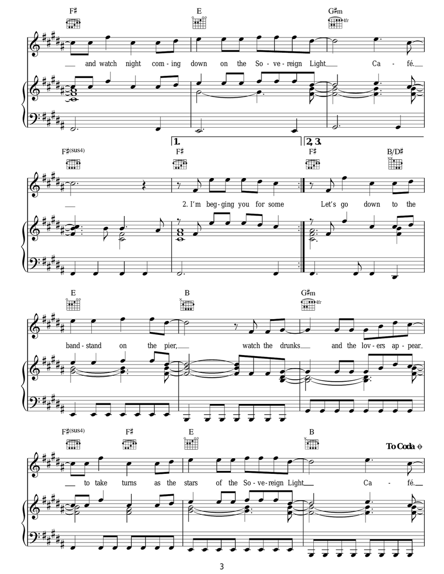 Sovereign Light Cafe Sovereign Light Cafe Acoustic Guitar scores gallery preview page 3