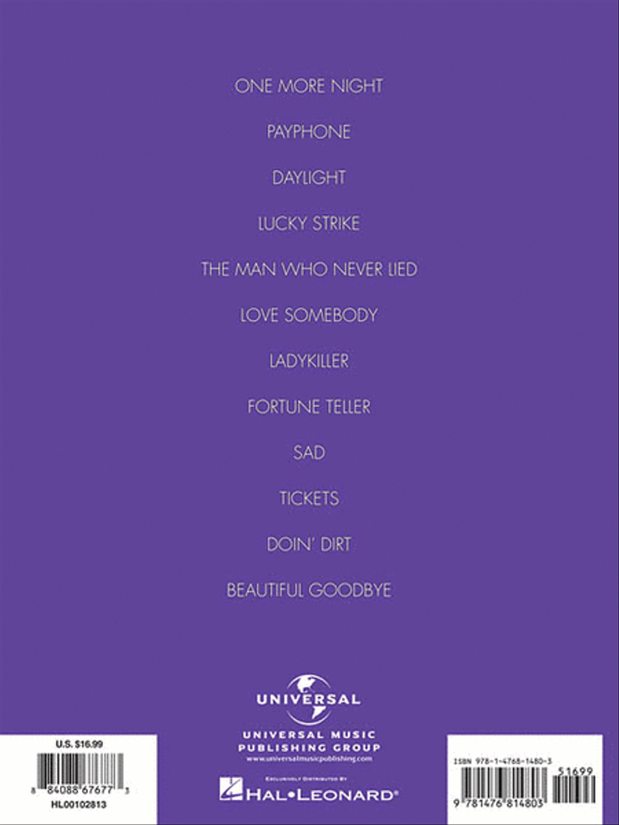 Maroon 5 – Overexposed Piano, Vocal, Guitar scores gallery preview page 2