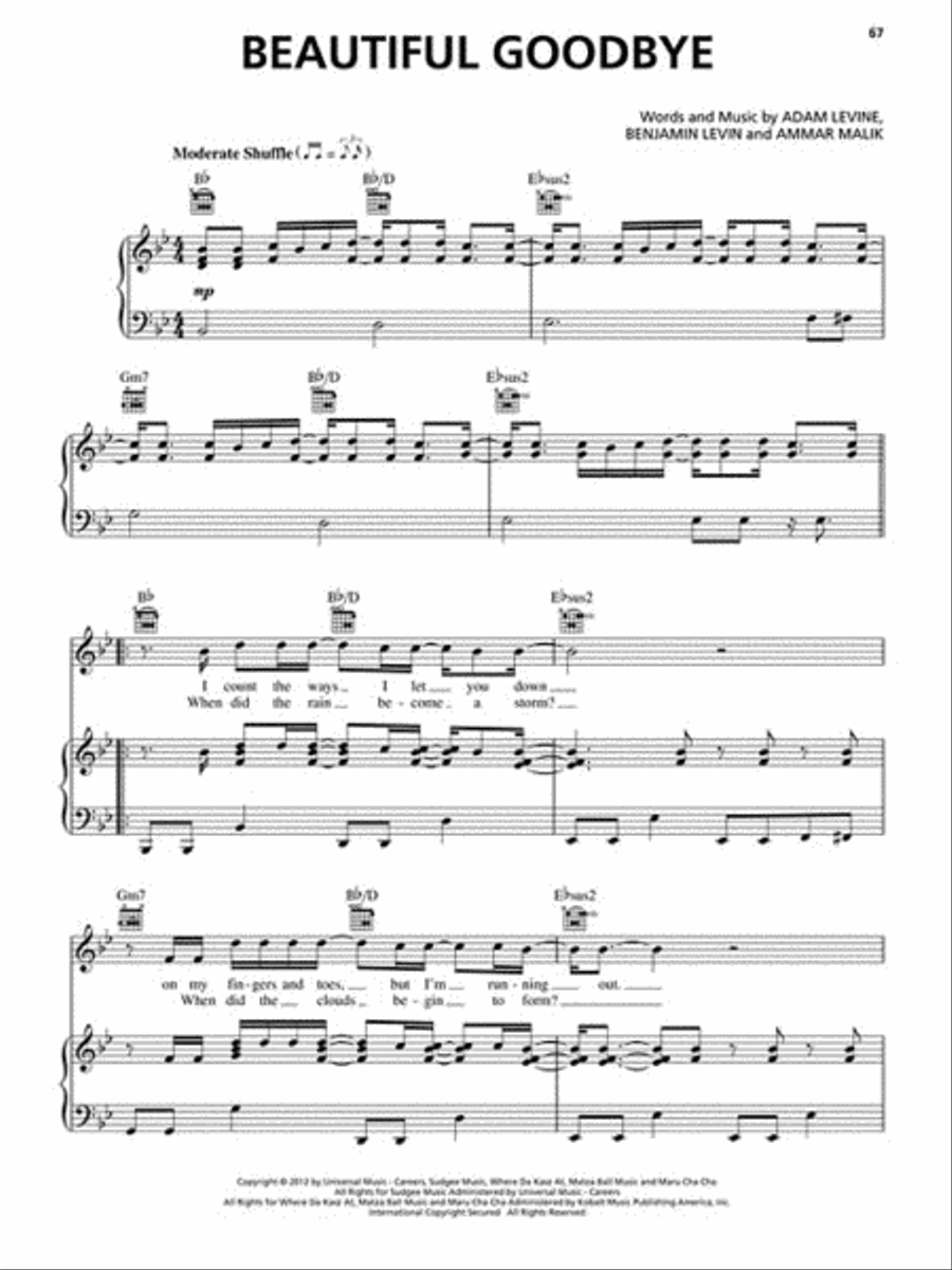 Maroon 5 – Overexposed Piano, Vocal, Guitar scores gallery preview page 4