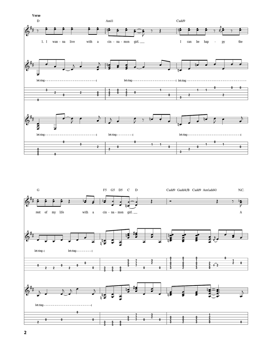 Cinnamon Girl Cinnamon Girl Acoustic Guitar scores gallery preview page 2