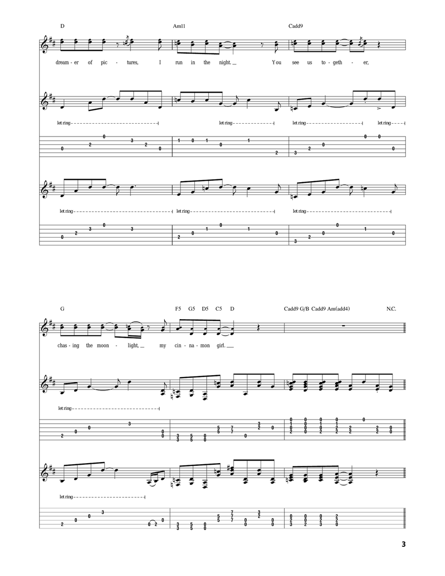 Cinnamon Girl Cinnamon Girl Acoustic Guitar scores gallery preview page 3