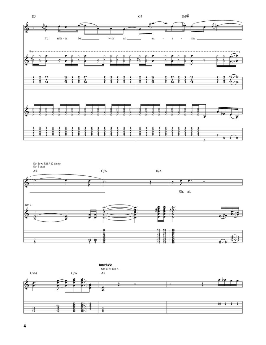 Animal Animal Acoustic Guitar scores gallery preview page 4