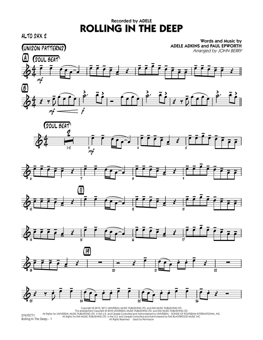 Rolling In The Deep - Alto Sax 2 Jazz Ensemble scores gallery preview page 1
