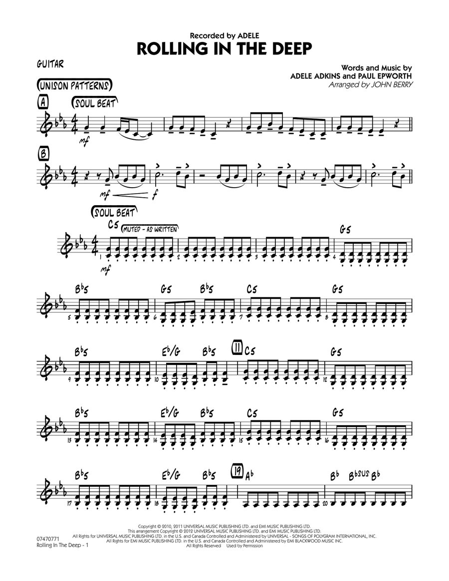 Rolling In The Deep - Guitar Jazz Ensemble scores gallery preview page 1