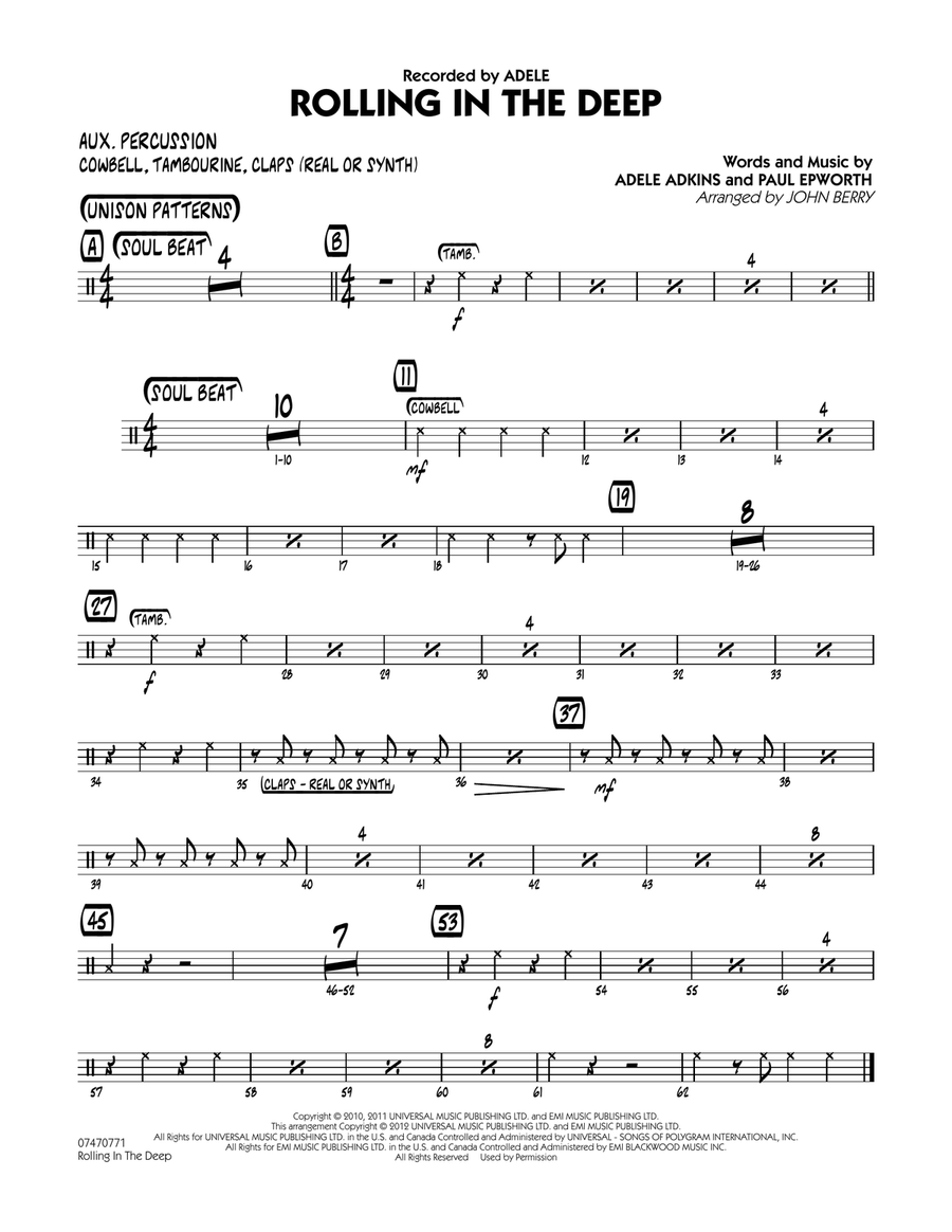Rolling In The Deep - Aux Percussion Jazz Ensemble scores gallery preview page 1