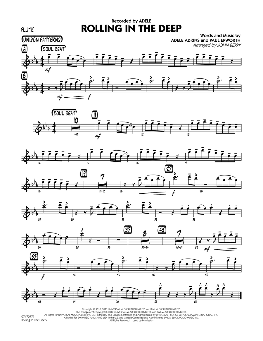 Rolling In The Deep - Flute Jazz Ensemble scores gallery preview page 1