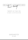 Gedicht von Hans Arp for Baritone and five Instruments