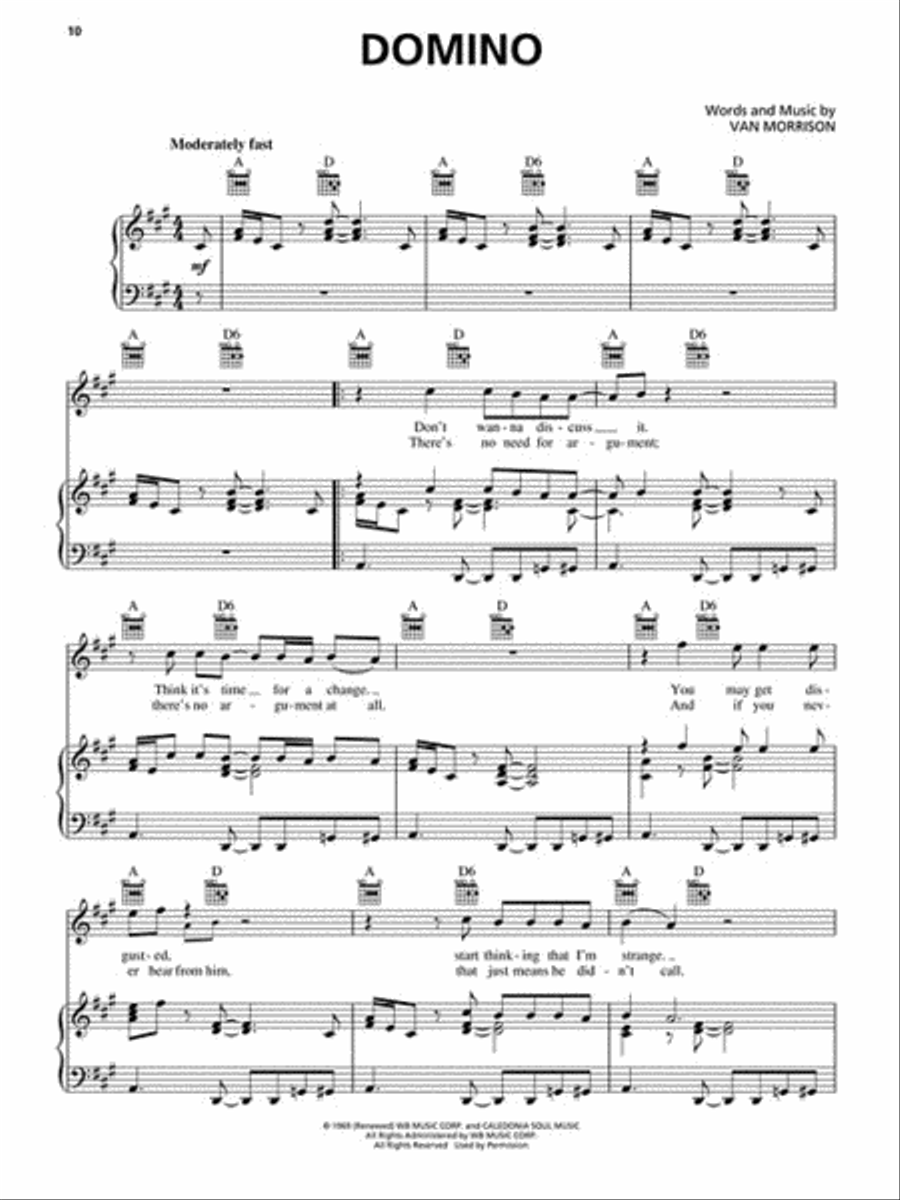 Van Morrison Van Morrison Piano, Vocal, Guitar scores gallery preview page 3