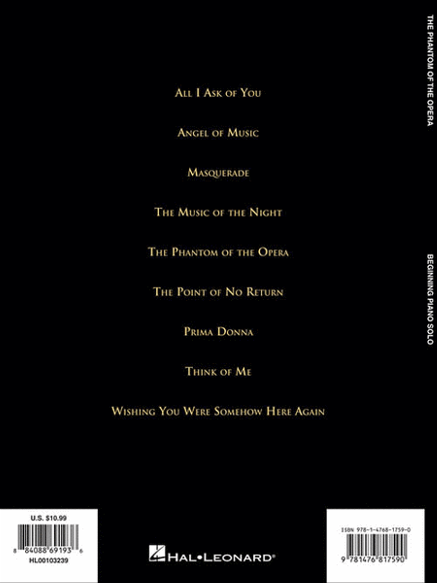 The Phantom of the Opera Piano Solo scores gallery preview page 2