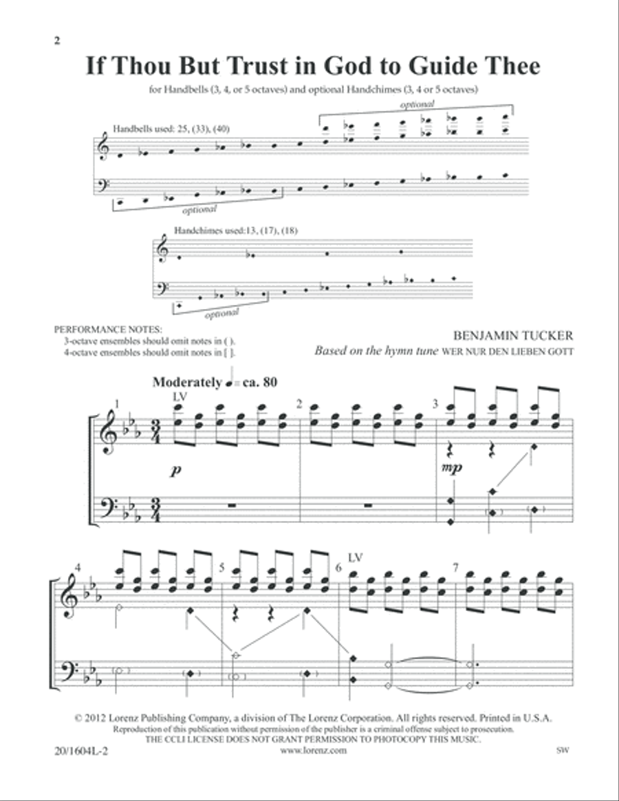 If Thou But Trust in God to Guide Thee (Digital Download) 5-Octaves scores gallery preview page 2
