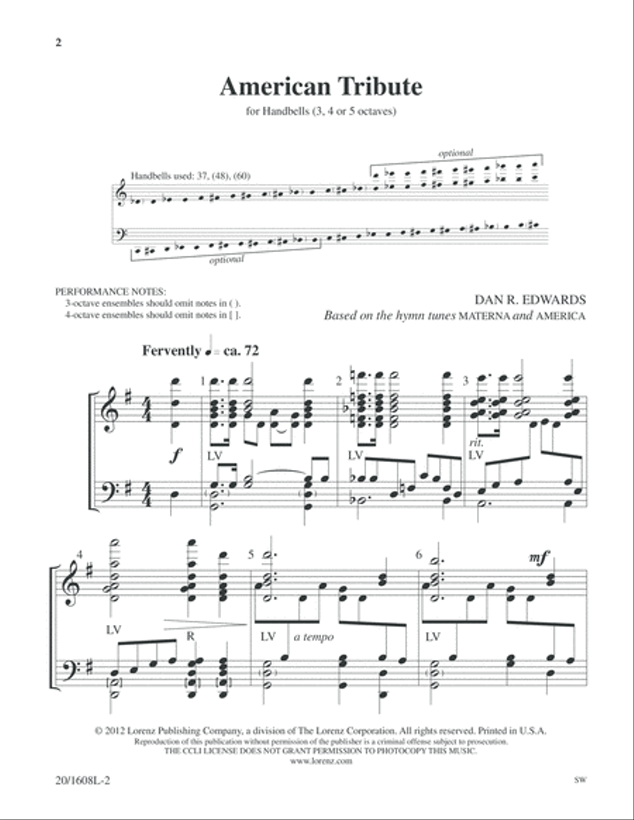 American Tribute (Digital Download) 5-Octaves scores gallery preview page 2