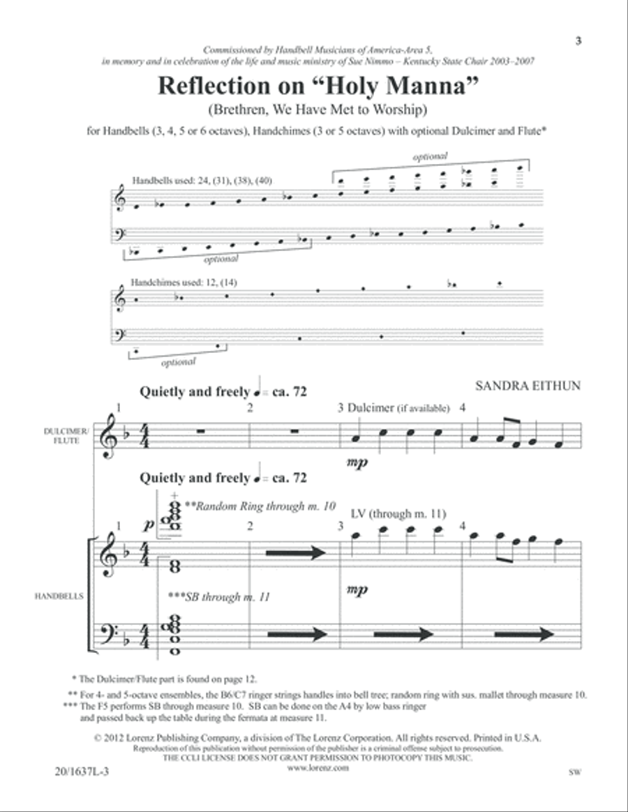 Reflection on Holy Manna (Digital Download) 5-Octaves scores gallery preview page 3