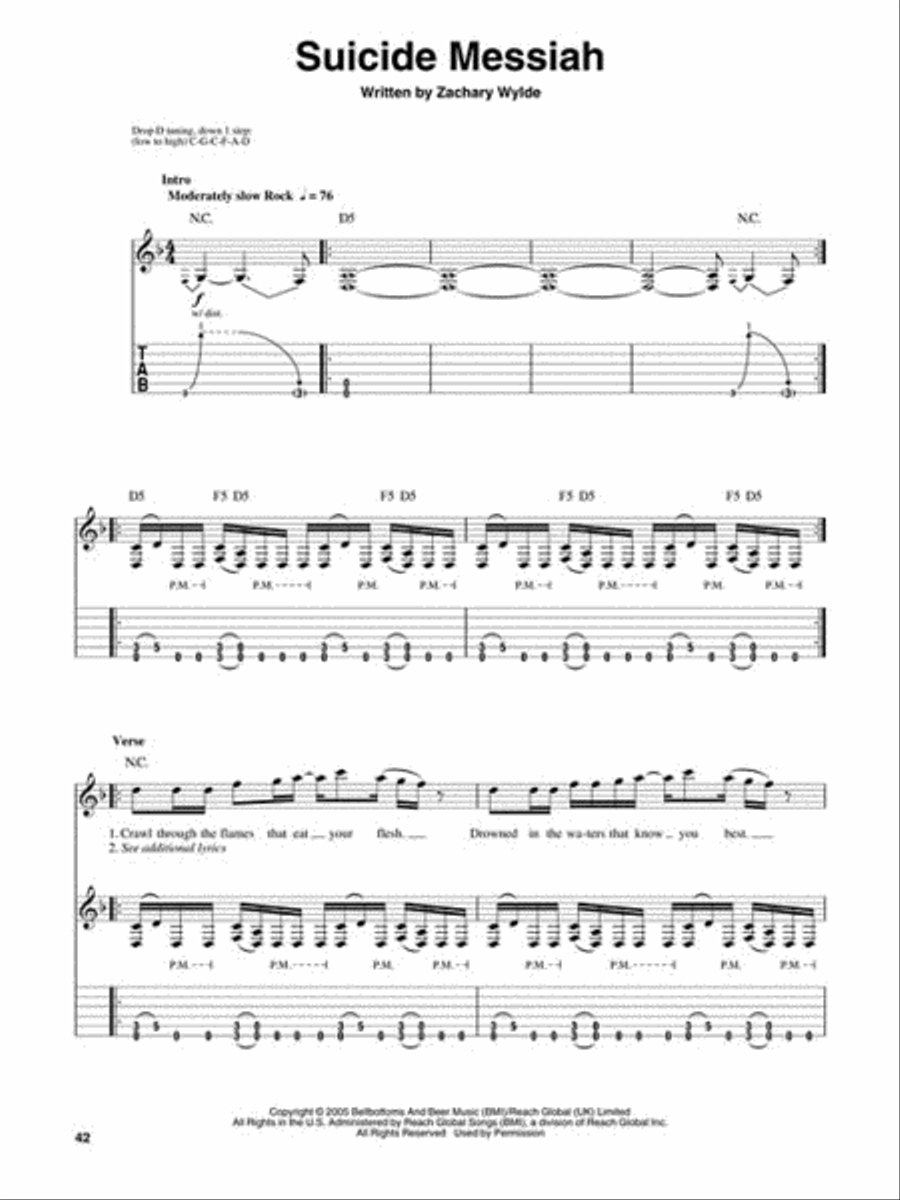 Zakk Wylde Guitar Tablature scores gallery preview page 6