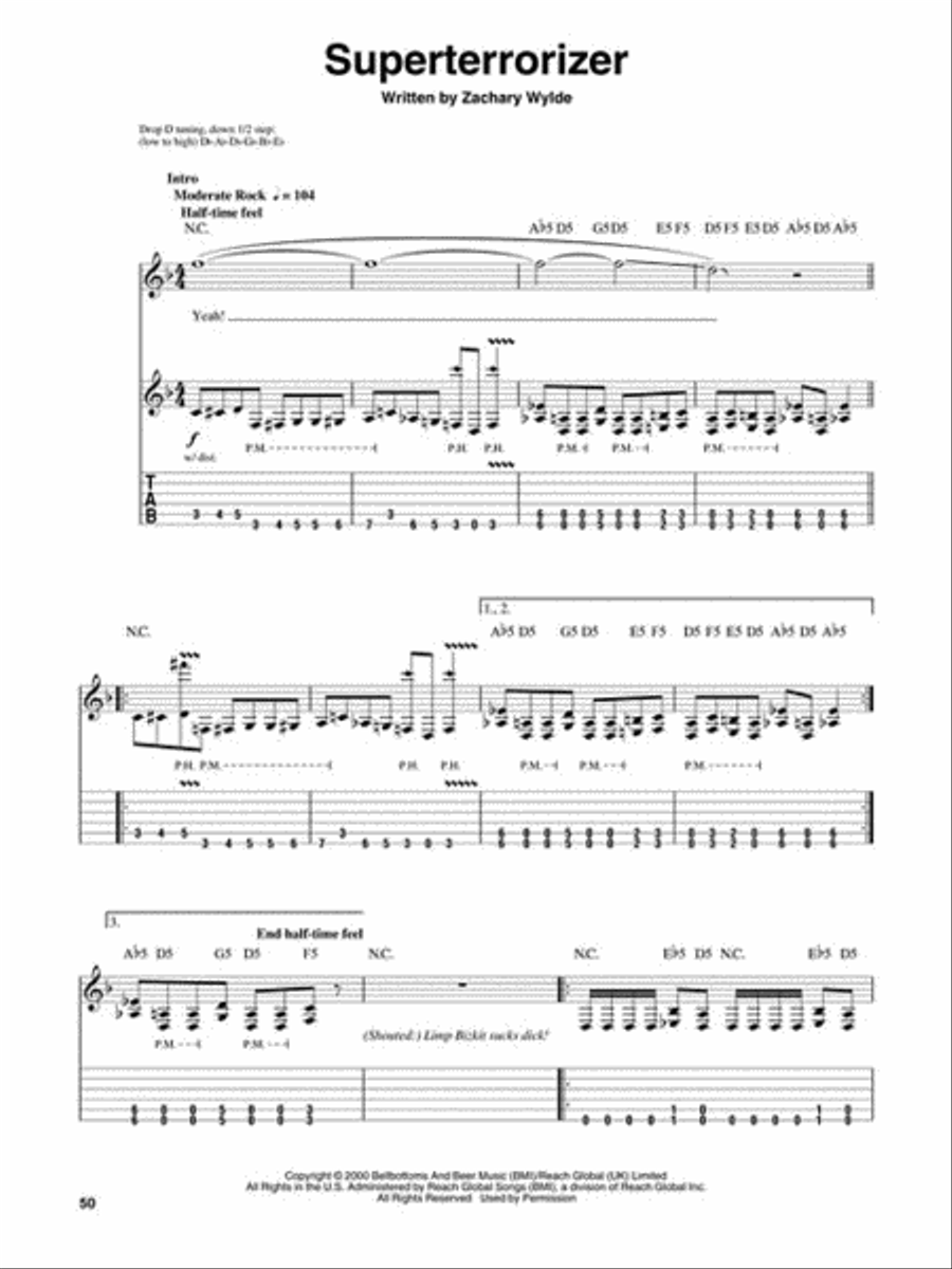 Zakk Wylde Guitar Tablature scores gallery preview page 7