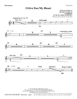I Give You My Heart - Percussion