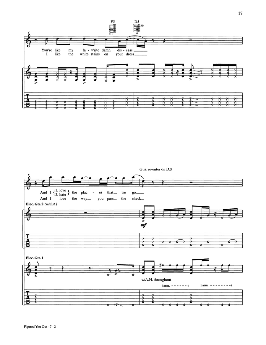 Figured You Out Figured You Out Acoustic Guitar scores gallery preview page 2