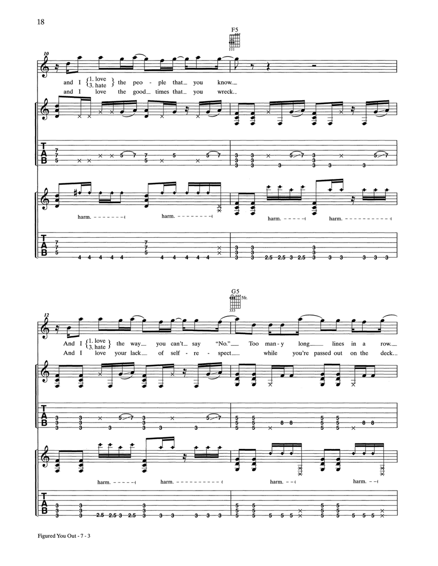 Figured You Out Figured You Out Acoustic Guitar scores gallery preview page 3