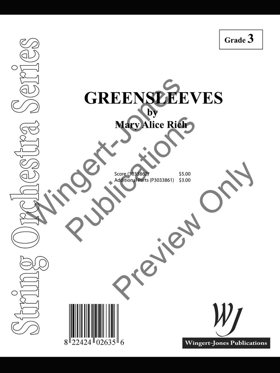 Greensleeves (Score) Greensleeves (Score) String Orchestra scores gallery preview page 2