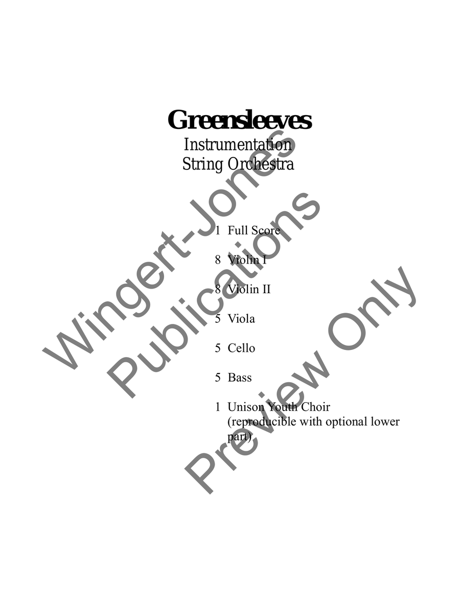 Greensleeves (Score) Greensleeves (Score) String Orchestra scores gallery preview page 3