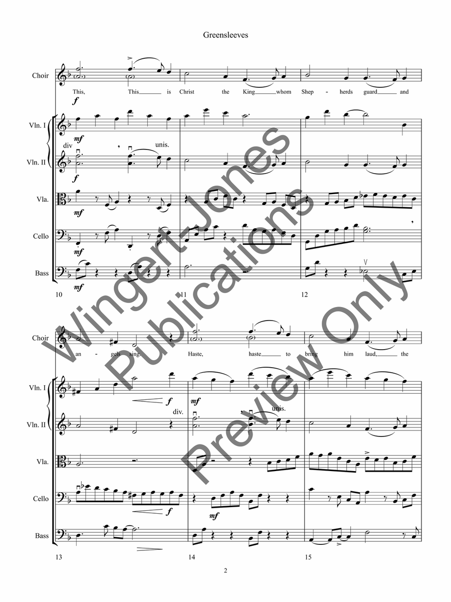 Greensleeves (Score) Greensleeves (Score) String Orchestra scores gallery preview page 6