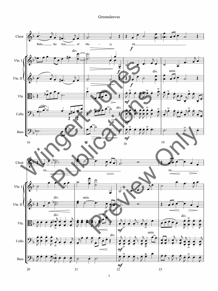 Greensleeves (Score) Greensleeves (Score) String Orchestra scores gallery preview page 7
