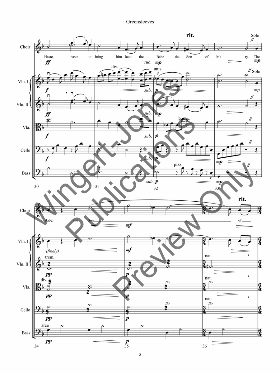 Greensleeves (Score) Greensleeves (Score) String Orchestra scores gallery preview page 9