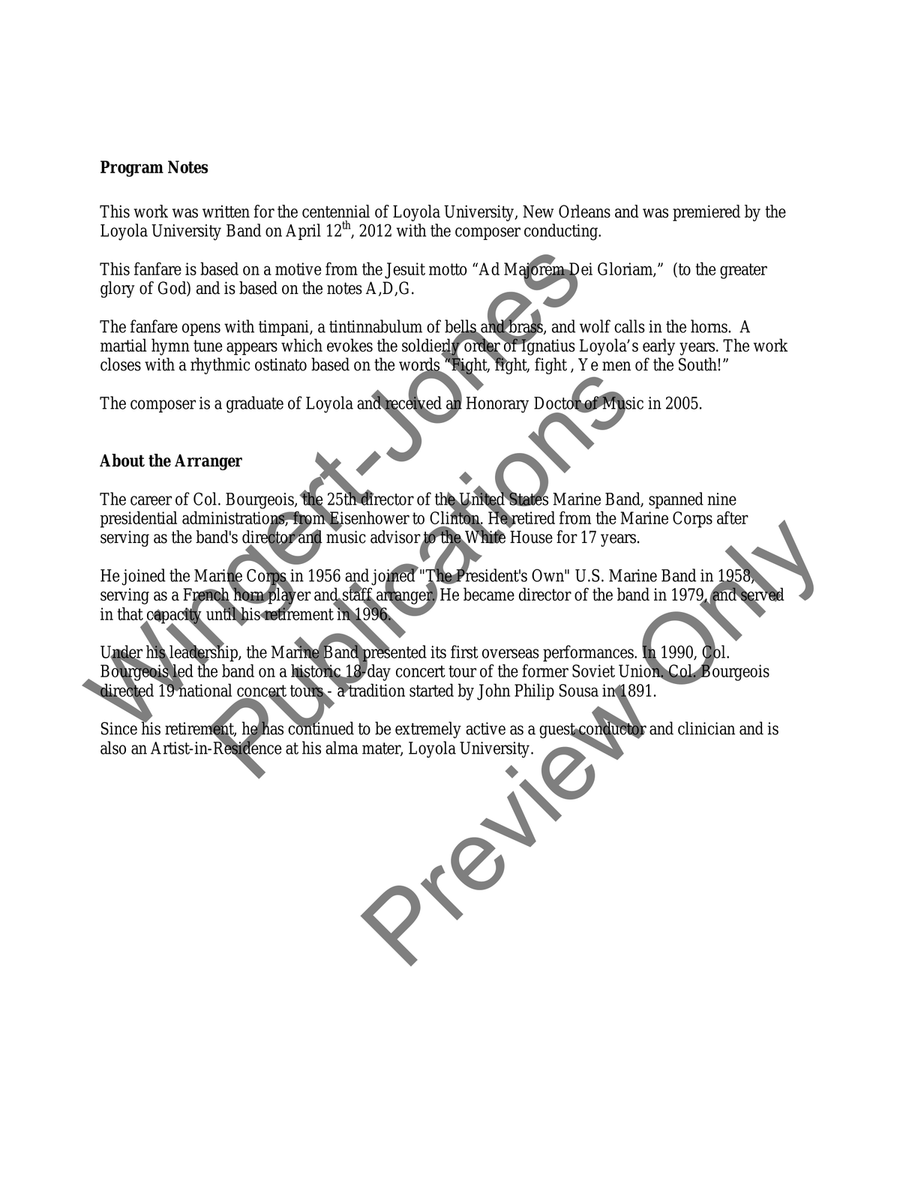 Ignatian Fanfare Ignatian Fanfare Concert Band scores gallery preview page 4