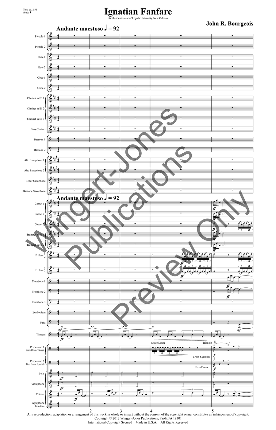 Ignatian Fanfare Ignatian Fanfare Concert Band scores gallery preview page 5
