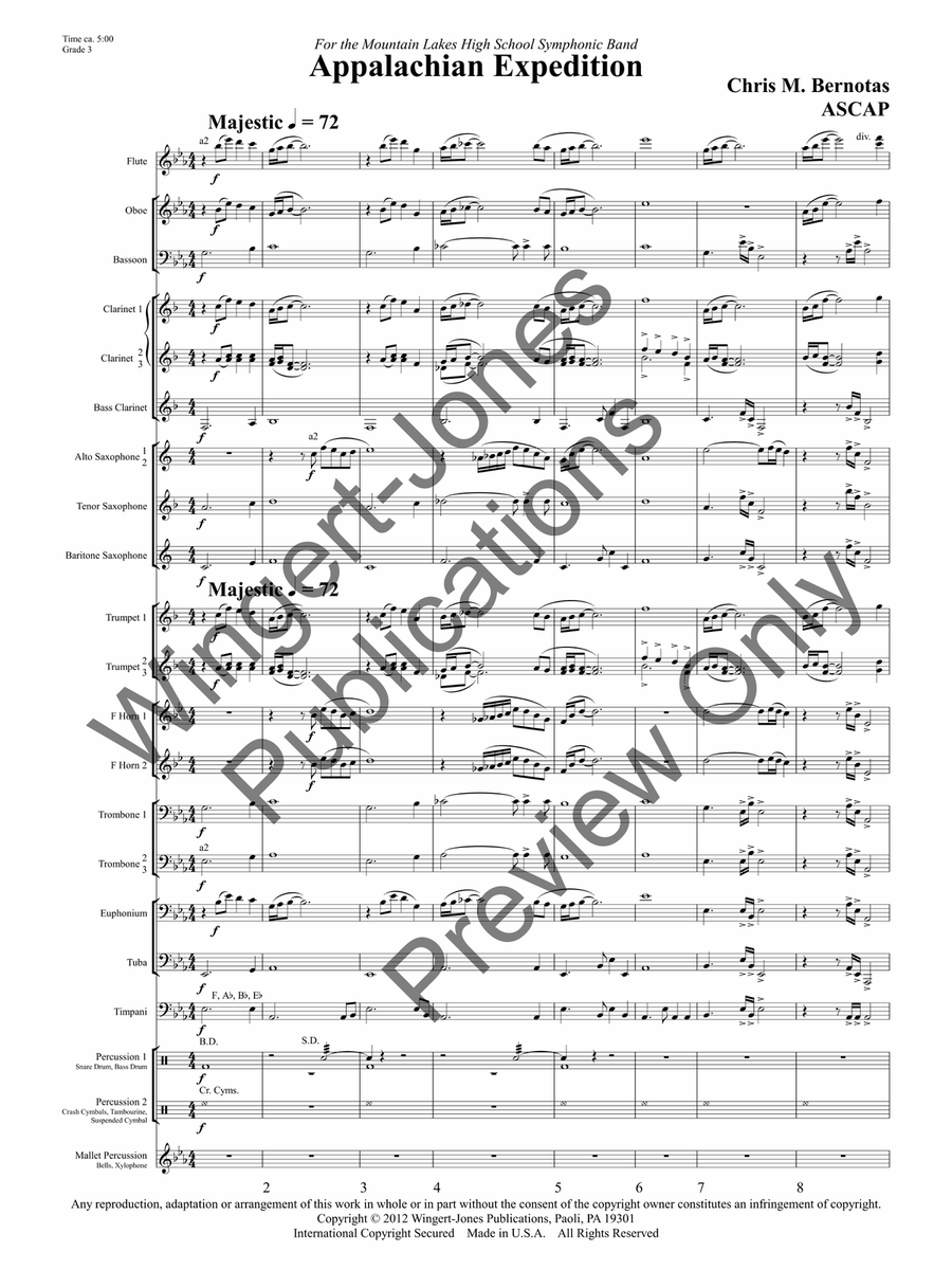 Appalachian Expedition (Score) by Chris M. Bernotas Concert Band - Sheet Music page 4