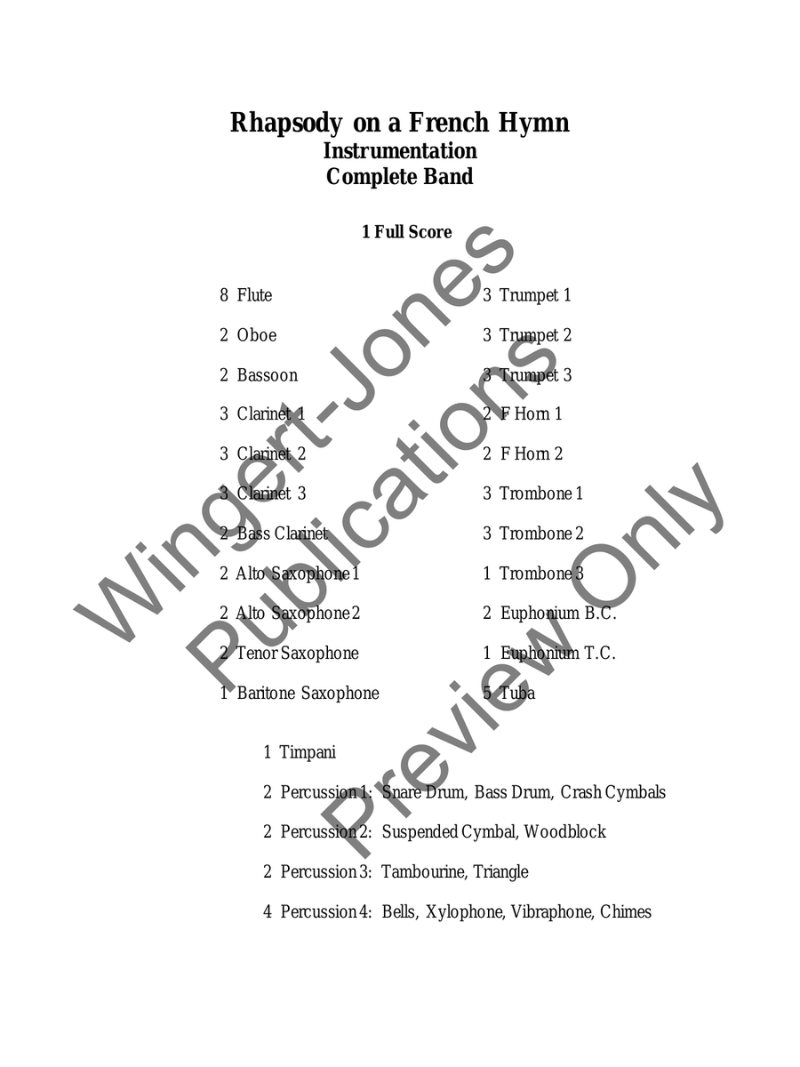 Rhapsody On A French Hymn Concert Band scores gallery preview page 3