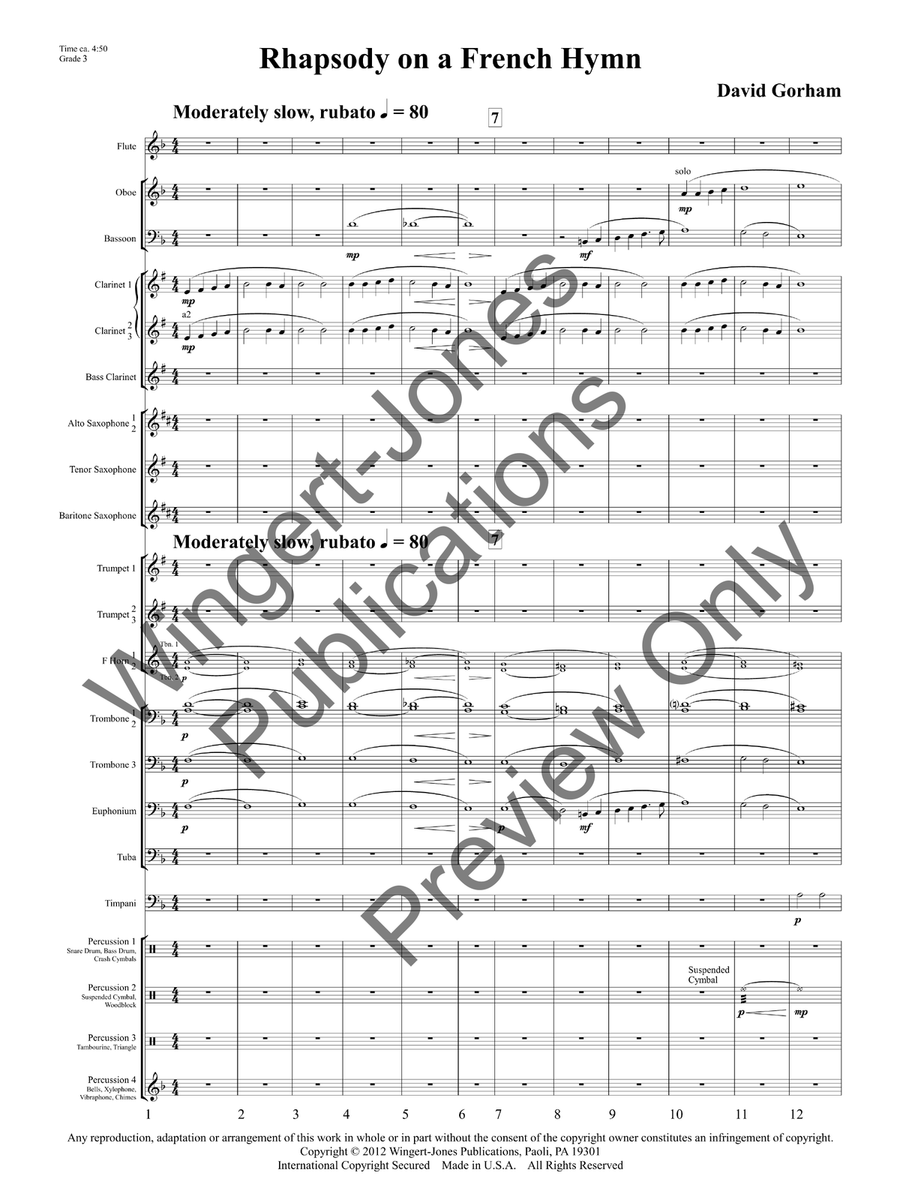 Rhapsody On A French Hymn Concert Band scores gallery preview page 5