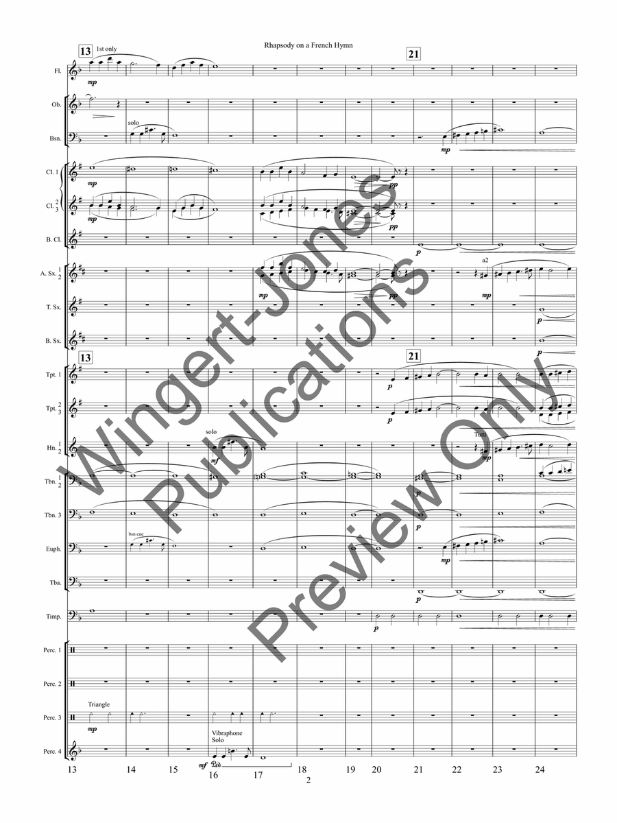 Rhapsody On A French Hymn Concert Band scores gallery preview page 6