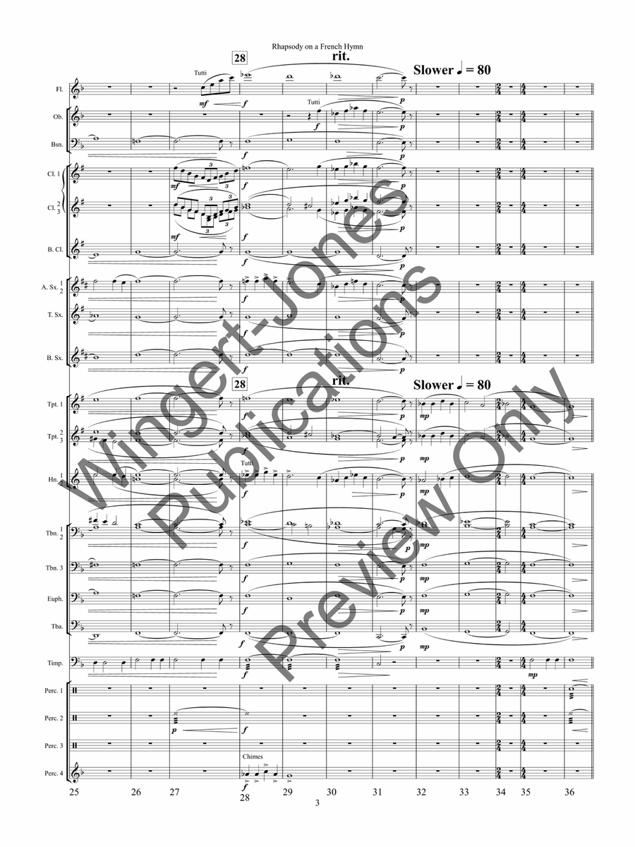Rhapsody On A French Hymn Concert Band scores gallery preview page 7
