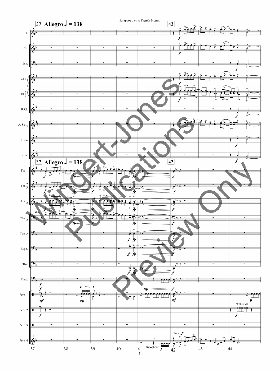 Rhapsody On A French Hymn Concert Band scores gallery preview page 8