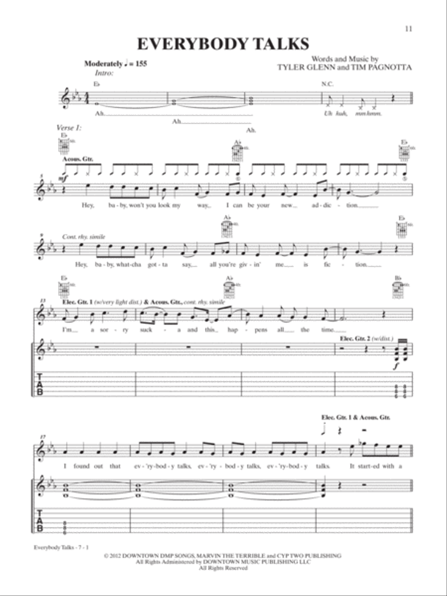 Neon Trees -- Guitar TAB Anthology Electric Guitar scores gallery preview page 4