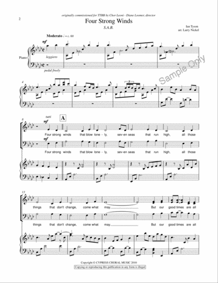 Four Strong Winds Four Strong Winds 3-Part scores gallery preview page 2