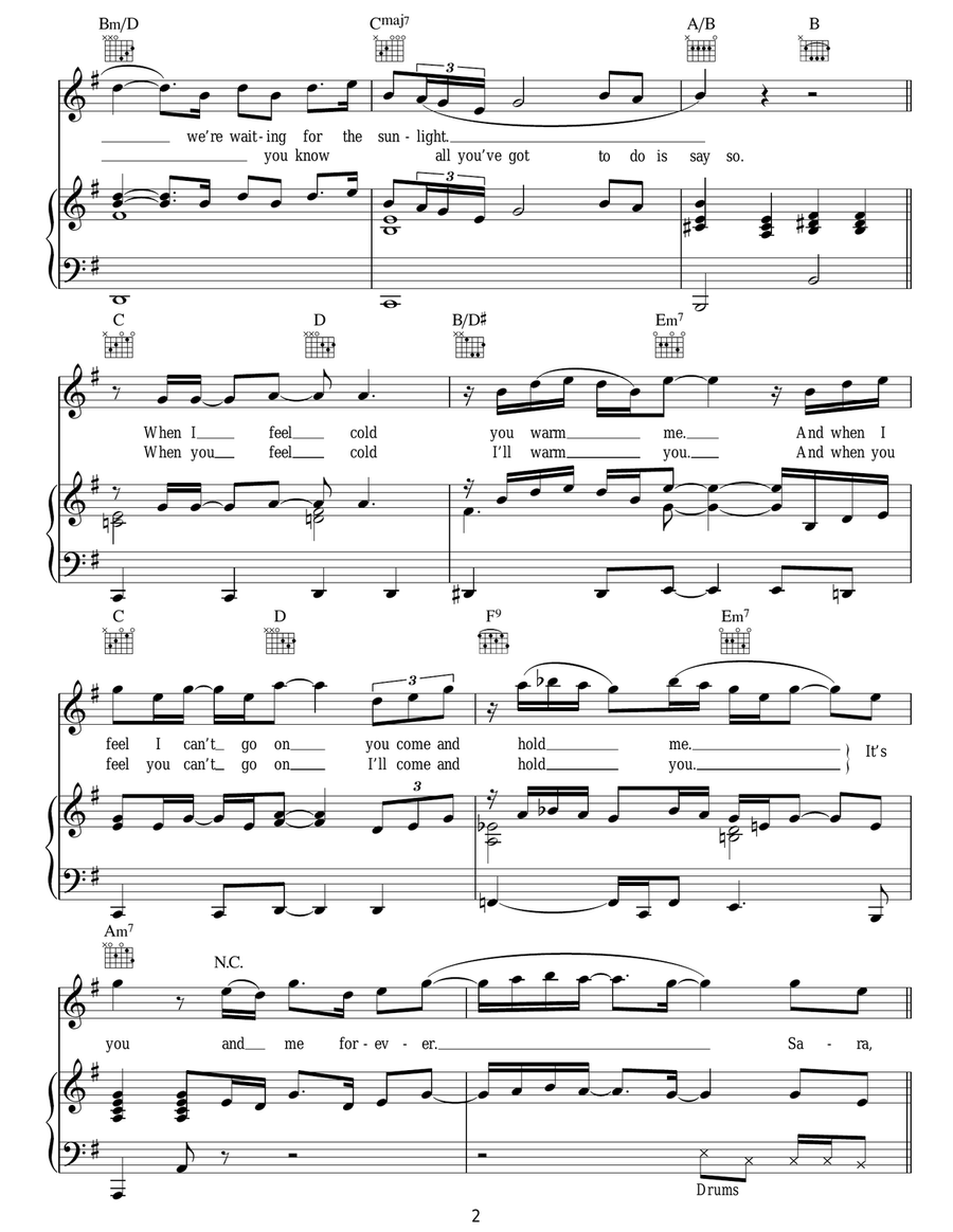 Sara Smile Sara Smile Acoustic Guitar scores gallery preview page 2