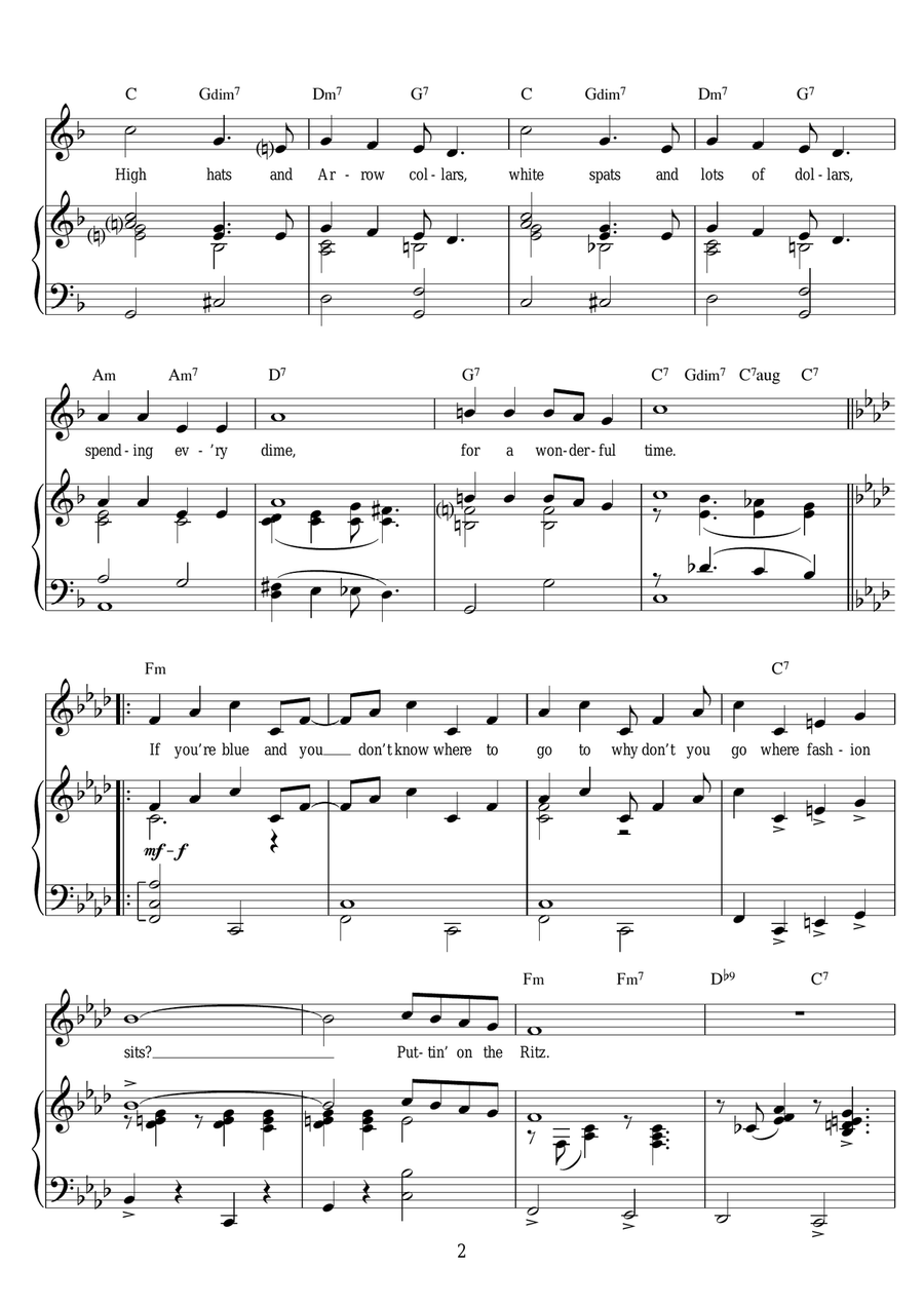 Puttin' On The Ritz (from Top Hat) Guitar scores gallery preview page 2