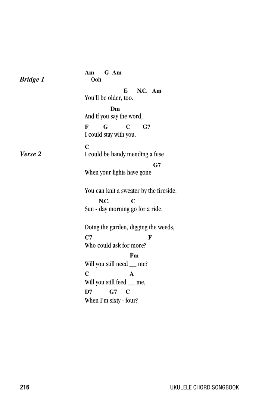 When I'm Sixty-Four Ukulele scores gallery preview page 2