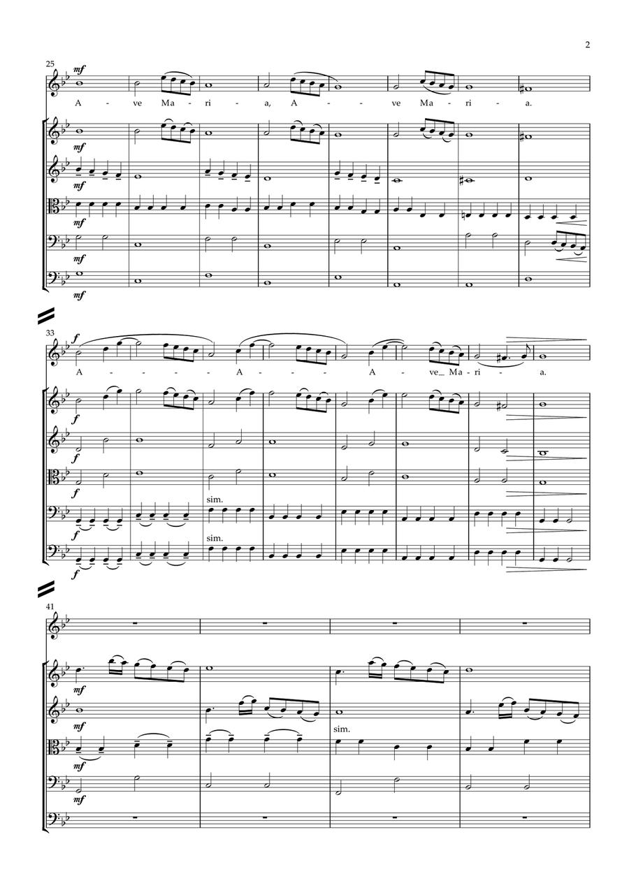 Ave Maria (Caccini) - High Voice, Strings Chamber Orchestra scores gallery preview page 3