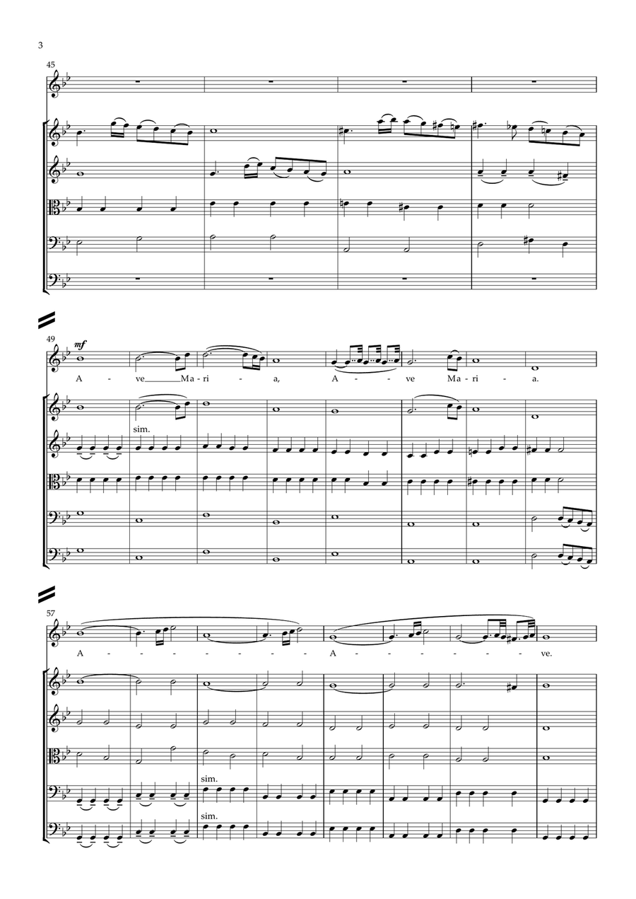 Ave Maria (Caccini) - High Voice, Strings Chamber Orchestra scores gallery preview page 4
