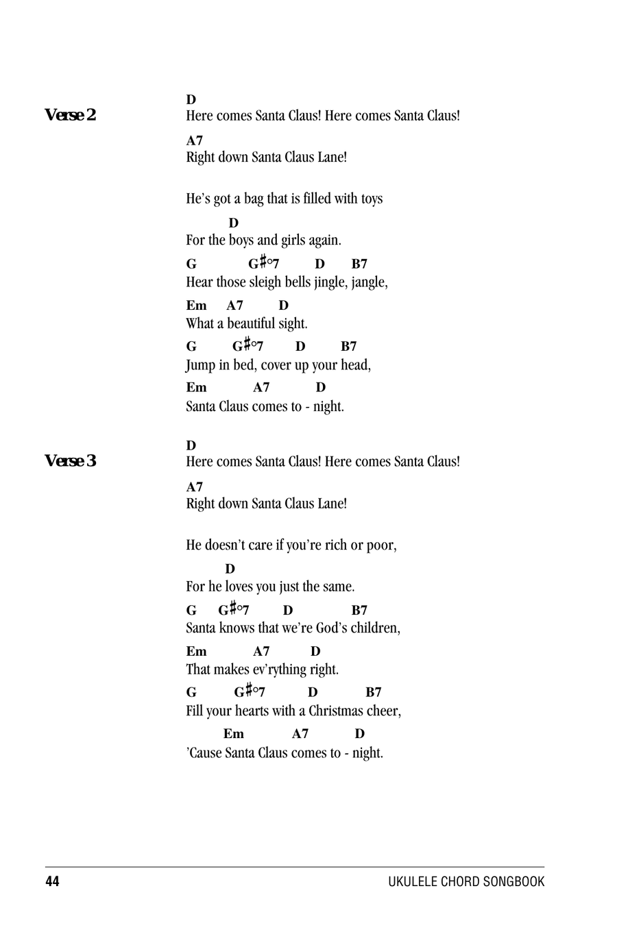 Here Comes Santa Claus (Right Down Santa Claus Lane) Ukulele scores gallery preview page 2