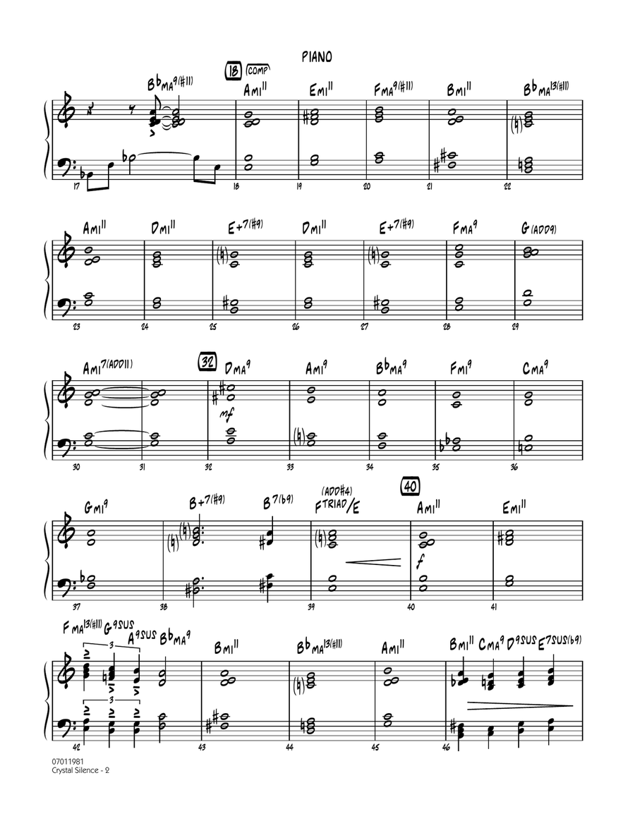 Crystal Silence - Piano Crystal Silence - Piano Jazz Ensemble scores gallery preview page 2
