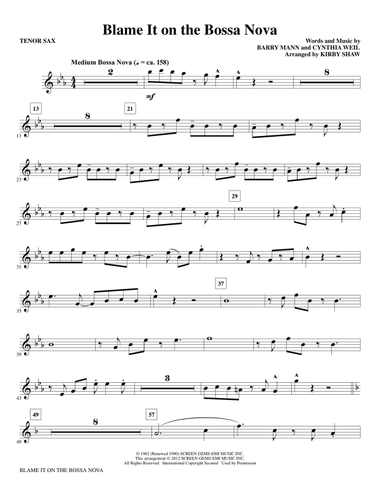 Blame It On The Bossa Nova - Tenor Saxophone
