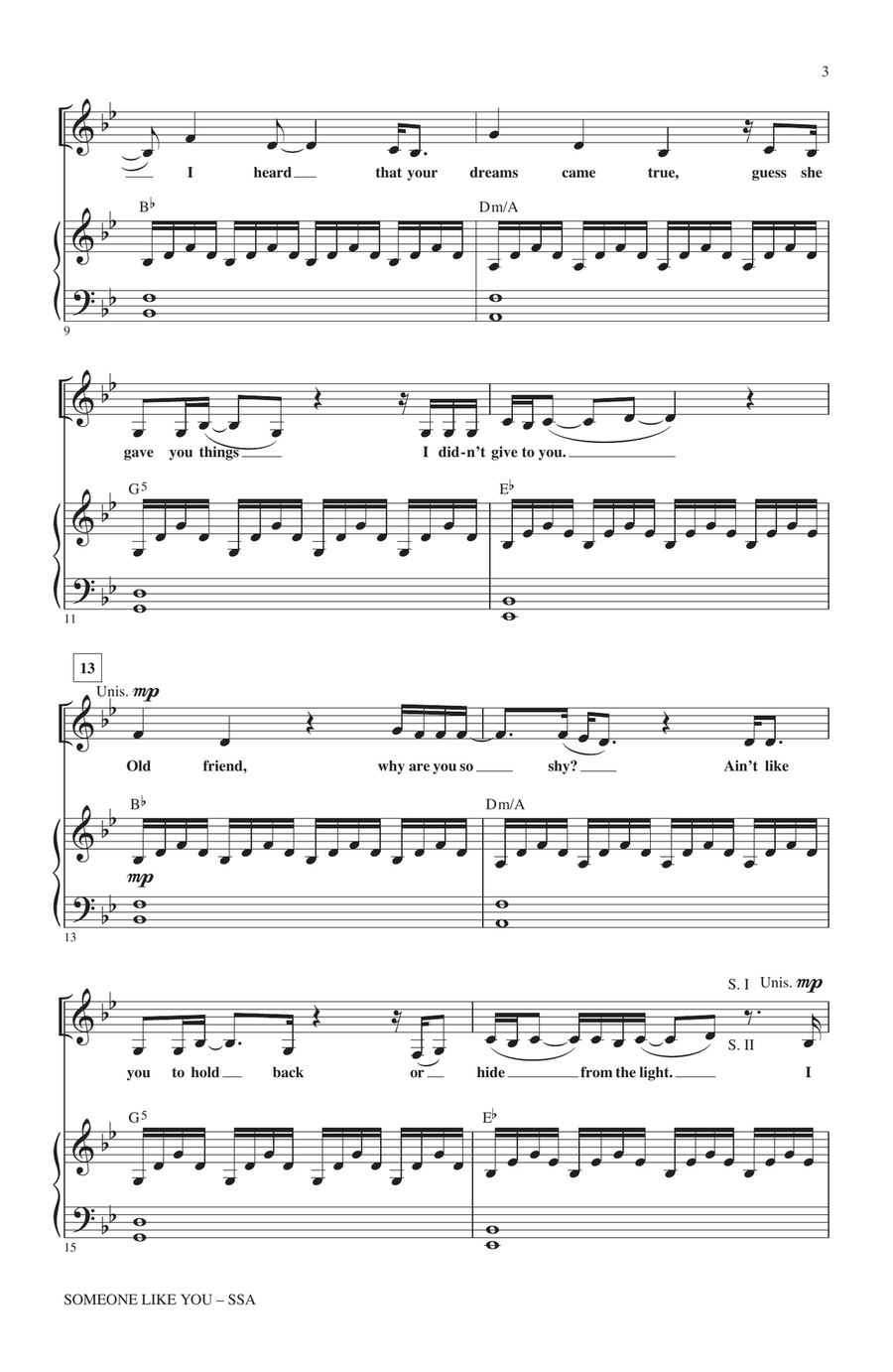 Someone Like You (arr. Mac Huff) SSA scores gallery preview page 2