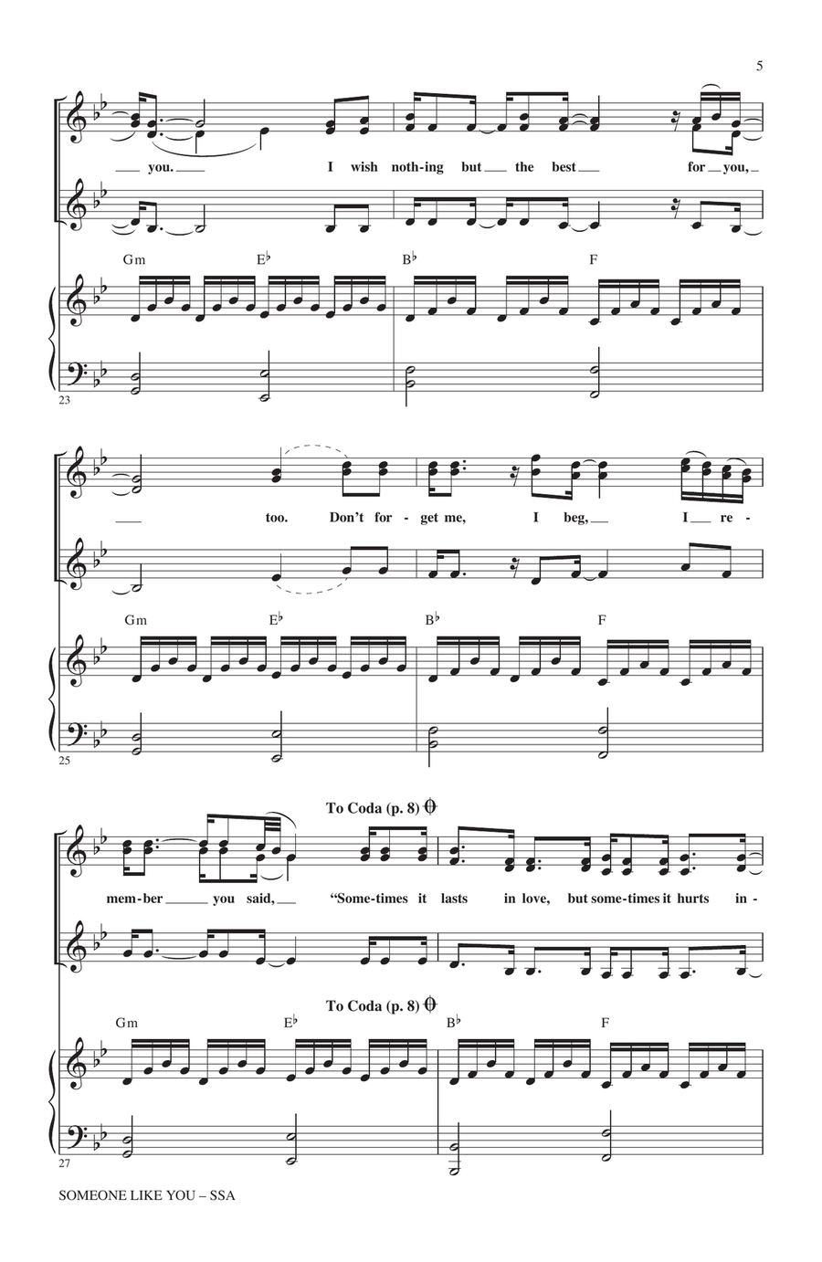 Someone Like You (arr. Mac Huff) SSA scores gallery preview page 4