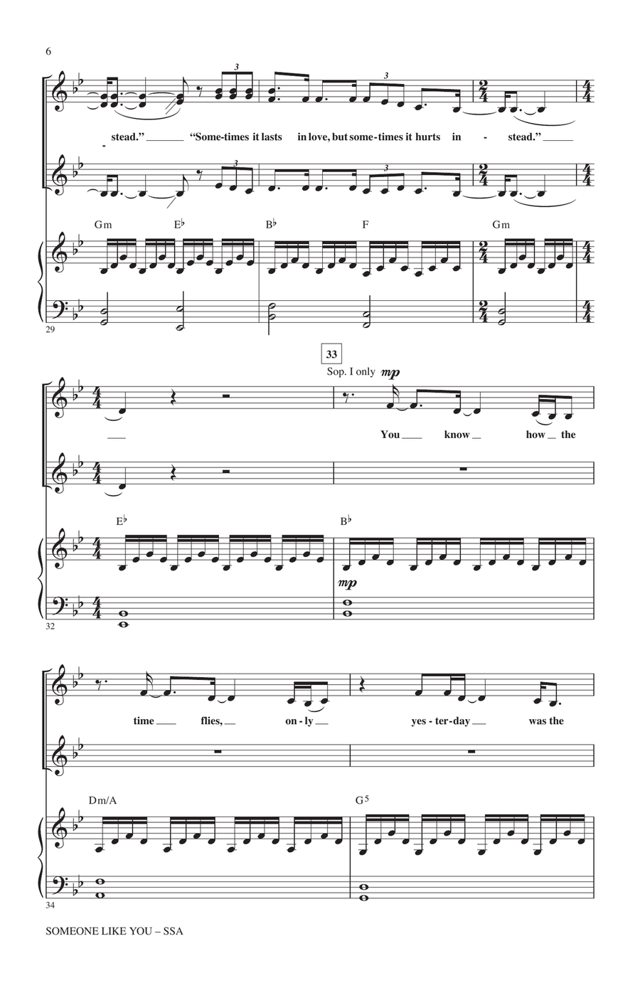 Someone Like You (arr. Mac Huff) SSA scores gallery preview page 5