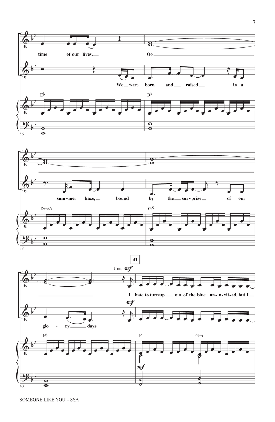 Someone Like You (arr. Mac Huff) SSA scores gallery preview page 6