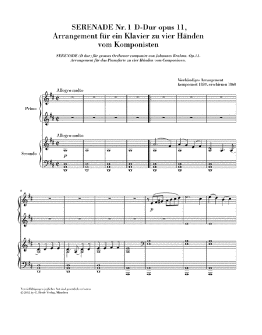 Serenades and Ouvertures – Arrangements for Piano 4-Hands Piano Duet scores gallery preview page 2